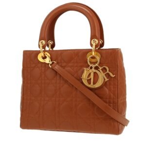 Dior Lady Dior handbag in brown leather cannage