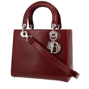 Dior Lady Dior handbag in burgundy snake