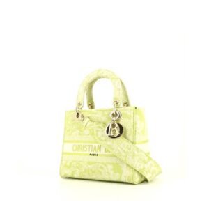 Dior Lady Dior handbag in green printed patern canvas