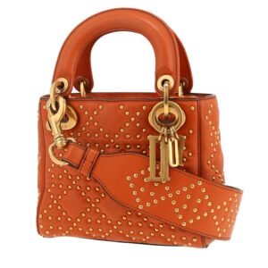Dior Lady Dior handbag in orange leather