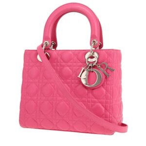 Dior Lady Dior handbag in pink leather cannage