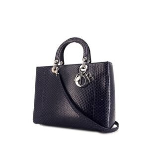 Dior Lady Dior large model handbag in blue python