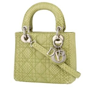 Dior Lady Dior mini handbag in green python