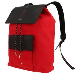 Dior Motion backpack in red canvas and black leather