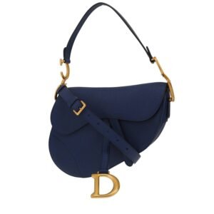 Dior Saddle handbag in blue grained leather