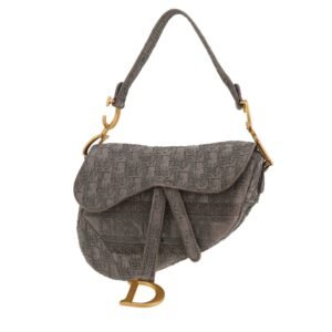 Dior Saddle medium model handbag in grey monogram canvas Oblique