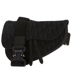 Dior Saddle shoulder bag in black logo canvas