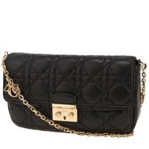 Dior shoulder bag in black leather cannage