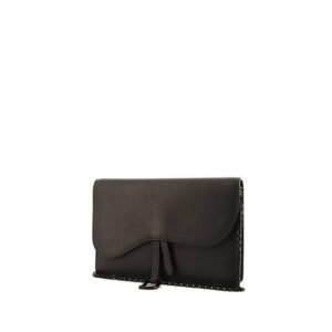 Dior Slim Saddle handbag/clutch in black leather