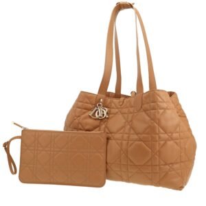 Dior Toujours shopping bag in brown leather cannage