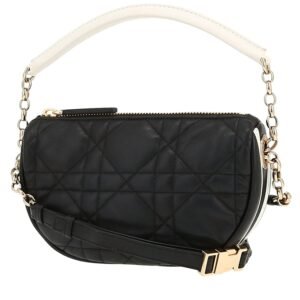 Dior Vibe Hobo handbag in black leather cannage and white leather