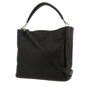 Fendi Anna handbag in black grained leather