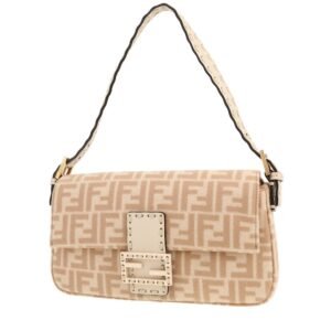 Fendi Baguette handbag in beige woollen fabric