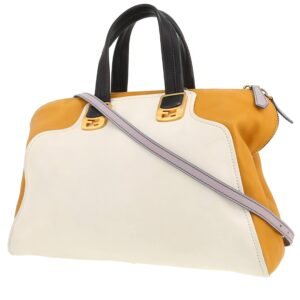 Fendi Chameleon handbag in yellow, beige and mauve leather