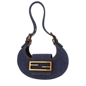 Fendi Cookie mini handbag in blue denim canvas