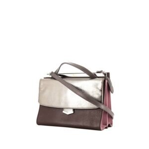 Fendi Demi Jour shoulder bag in silver, brown, pink and grey multicolor leather