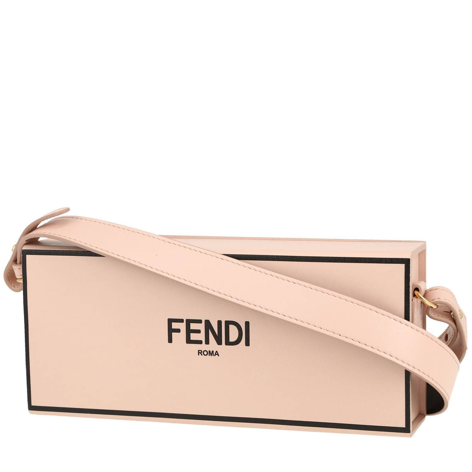 Fendi Horizontal Box handbag in pink and black leather