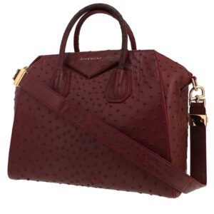 Givenchy Antigona medium model handbag in burgundy ostrich leather