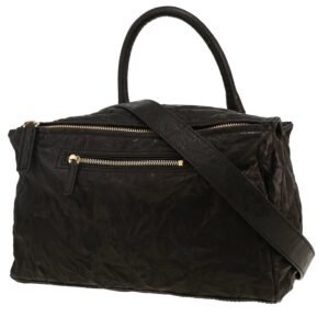 Givenchy Pandora medium model handbag in black wrinkled leather