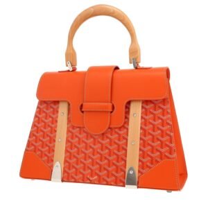 Goyard Saigon handbag in orange Goyard canvas and orange leather