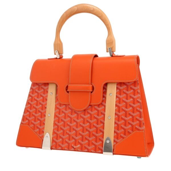 Goyard Saigon handbag in orange Goyard canvas and orange leather