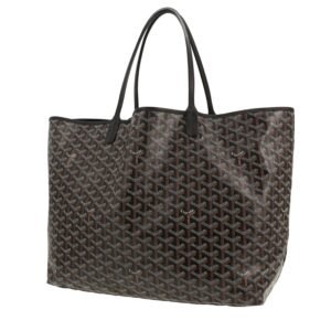 Goyard Saint-Louis shopping bag in black Goyard canvas and black leather