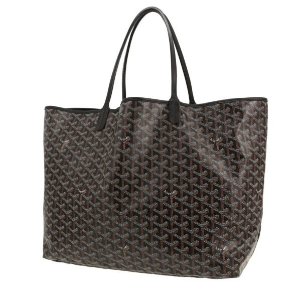 Goyard Saint-Louis shopping bag in black Goyard canvas and black leather