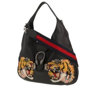 Gucci Dionysus bag worn on the shoulder or carried in the hand in black leather