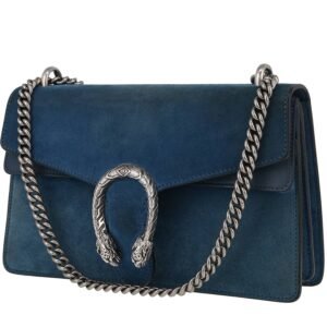 Gucci Dionysus bag worn on the shoulder or carried in the hand in blue suede and blue leather