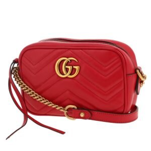 Gucci GG Marmont Camera shoulder bag in red leather