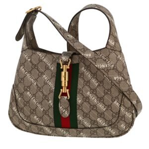 Gucci Jackie shoulder bag in beige logo canvas and bicolor canvas