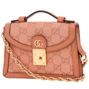 Gucci Ophidia handbag in pink logo canvas and pink leather