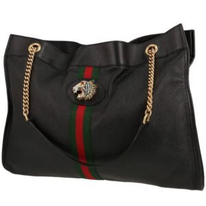 Gucci Rajah shopping bag in black leather