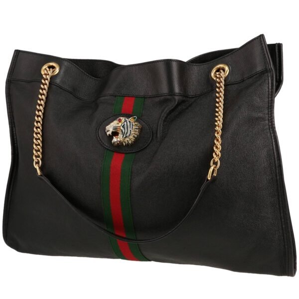 Gucci Rajah shopping bag in black leather