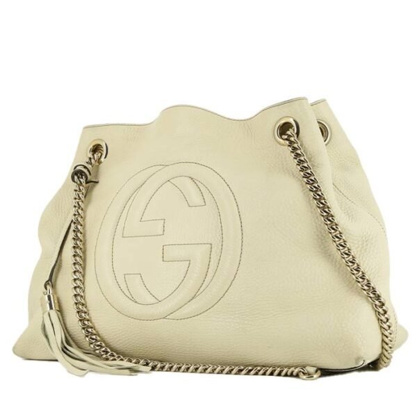 Gucci Soho shopping bag in cream color grained leather