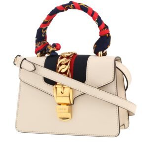 Gucci Sylvie shoulder bag in cream color leather