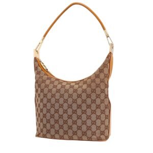 Gucci Vintage handbag in beige "sûpreme GG" canvas and brown leather