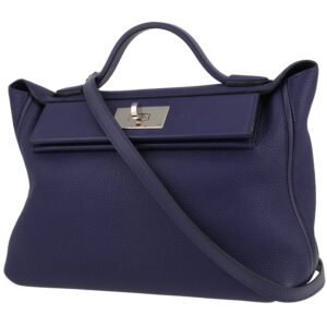 Hermès 24/24 shoulder bag in Bleu Encre togo leather