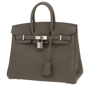 Hermès Birkin 25 cm handbag in Gris Meyer togo leather