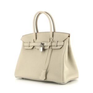 Hermes Birkin 30 cm handbag in grey Béton togo leather