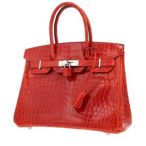Hermès Birkin 30 cm handbag in orange Sanguine niloticus crocodile