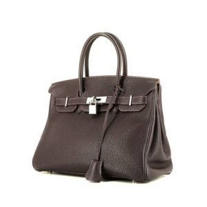 Hermès Birkin 30 cm handbag in plum togo leather