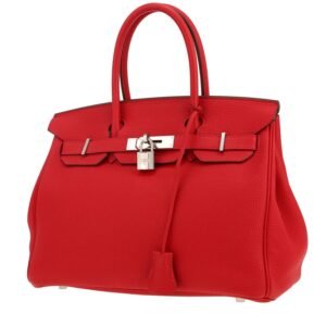 Hermès Birkin 30 cm handbag in red Vermillon togo leather