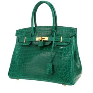 Hermès Birkin 30 cm handbag in Vert Emeraude niloticus crocodile