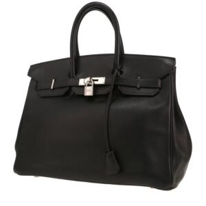 Hermès Birkin 35 cm handbag in black Fjord leather