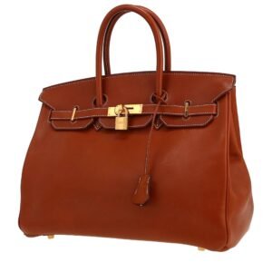 Hermès Birkin 35 cm handbag in fawn Barenia leather