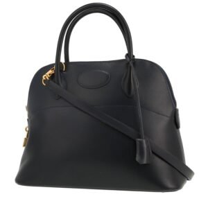 Hermès Bolide 31 cm handbag in blue box leather