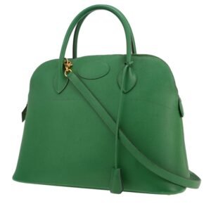 Hermès Bolide 35 cm handbag in green Bamboo Courchevel leather