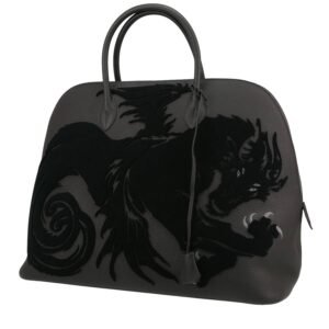 Hermès Bolide large model travel bag in black togo leather and black velvet