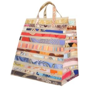 Hermès Cas du Sac handbag in off-white synthetic fabric and multicolor silk